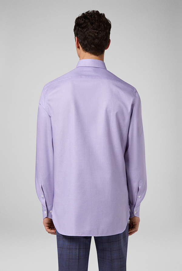 Cotton shirt with micro pattern, standard collar and cuffs - Pal Zileri shop online