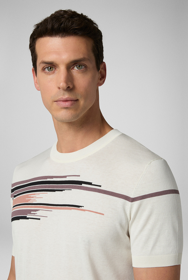 T-shirt a maniche corte in maglia di seta e cotone - Pal Zileri shop online