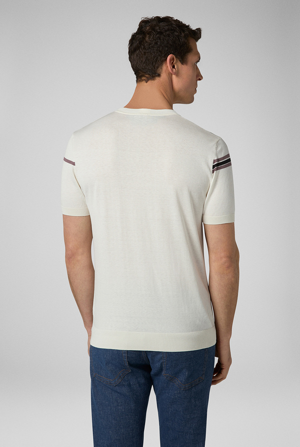 Short-sleeved t-shirt in silk and cotton with geometric pattern - Pal Zileri shop online
