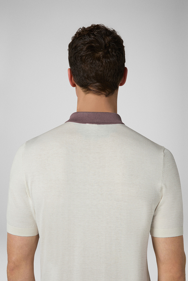 Polo in maglia di seta e cotone con intarsio - Pal Zileri shop online