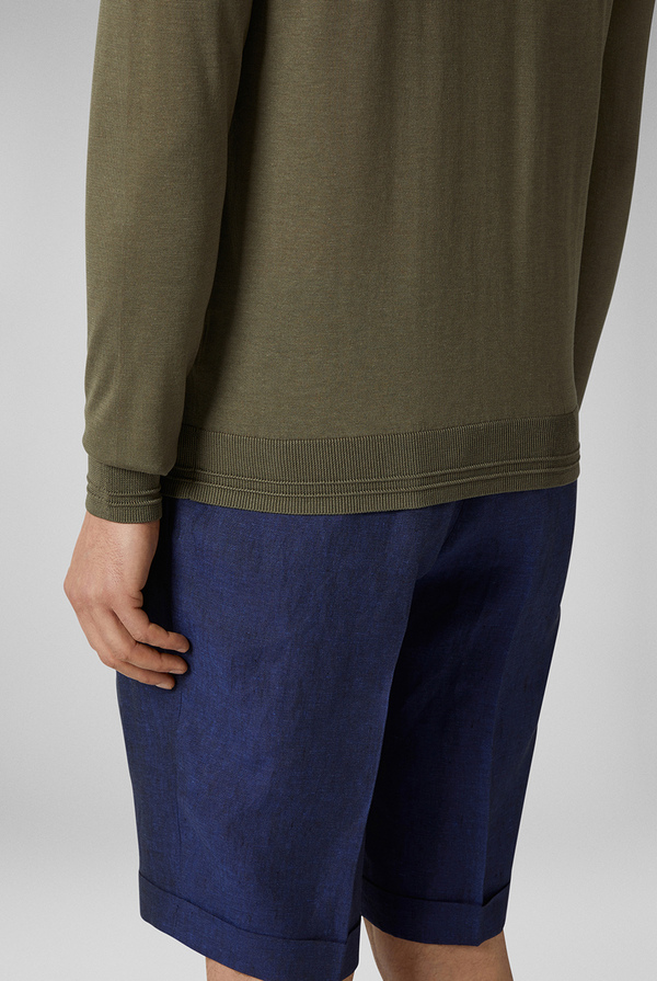 Long-sleeved round-neck sweater in lyocell and cotton - Pal Zileri shop online