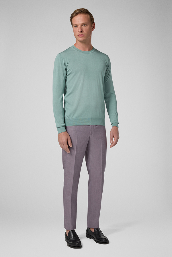 Crewneck sweater in silk and cotton - Pal Zileri shop online