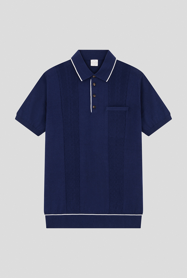 Pure cotton knit polo shirt with contrasting details - Pal Zileri shop online