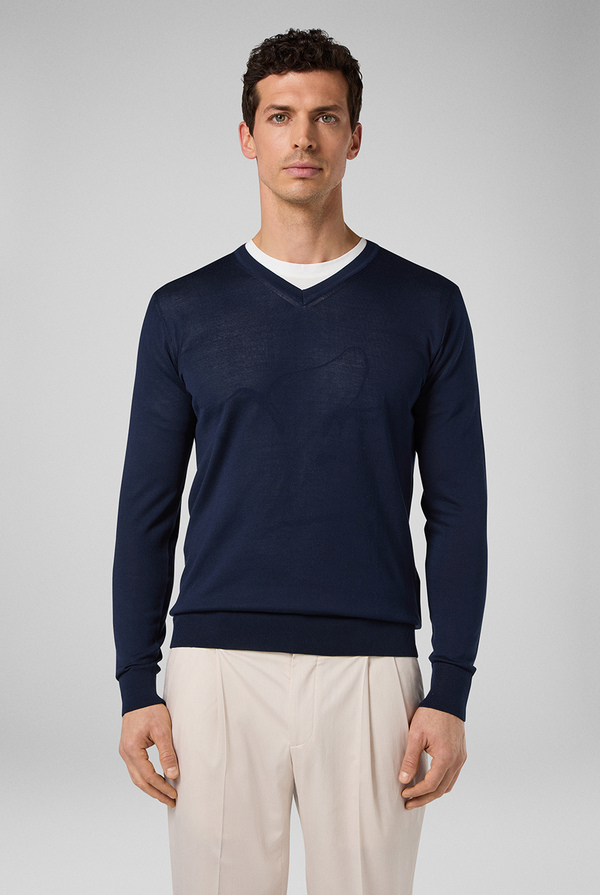 V-neck silk and cotton sweater - Pal Zileri shop online