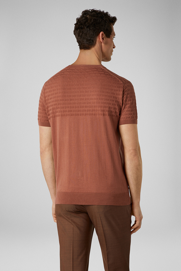 T-shirt in maglia di puro cotone con lavorazione 3D - Pal Zileri shop online