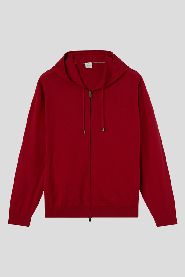 Hooded sweatshirt in pure cotton with double zip and adjustable hood - Pal Zileri shop online
