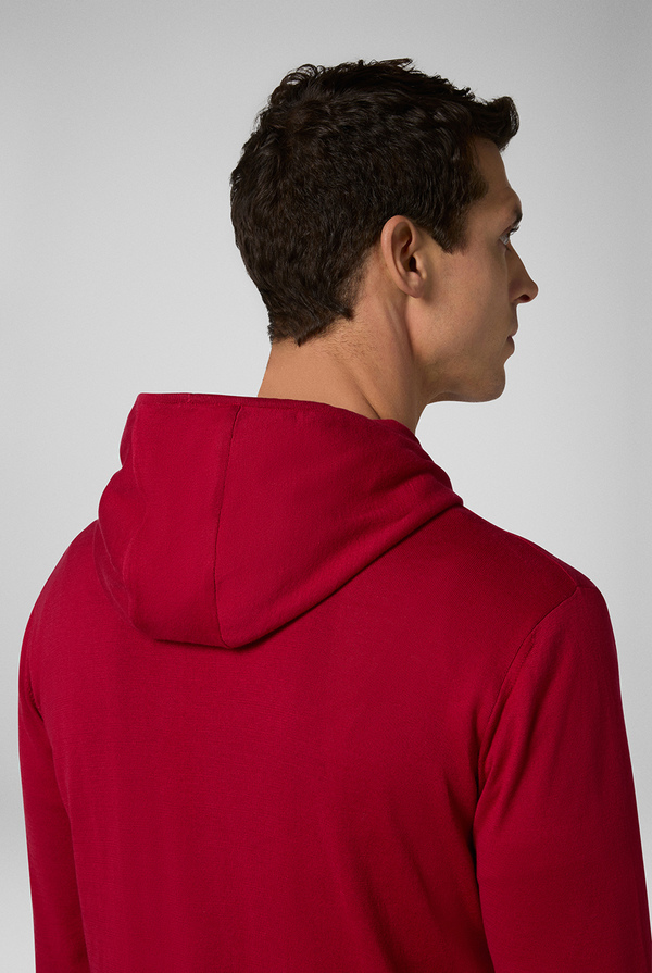 Hooded sweatshirt in pure cotton with double zip and adjustable hood - Pal Zileri shop online