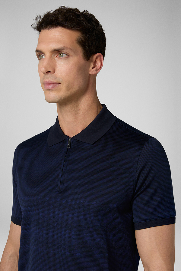 Polo in jersey di  cotone con lavorazione jacquard - Pal Zileri shop online
