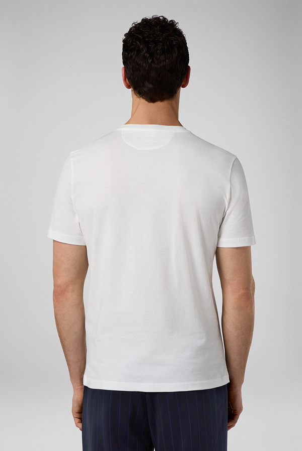 Pure cotton t-shirt embellished with the small PZ monogram embroidered - Pal Zileri shop online