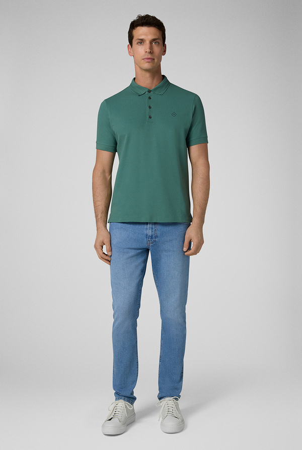 Short-sleeved polo shirt in stretch cotton piqué - Pal Zileri shop online