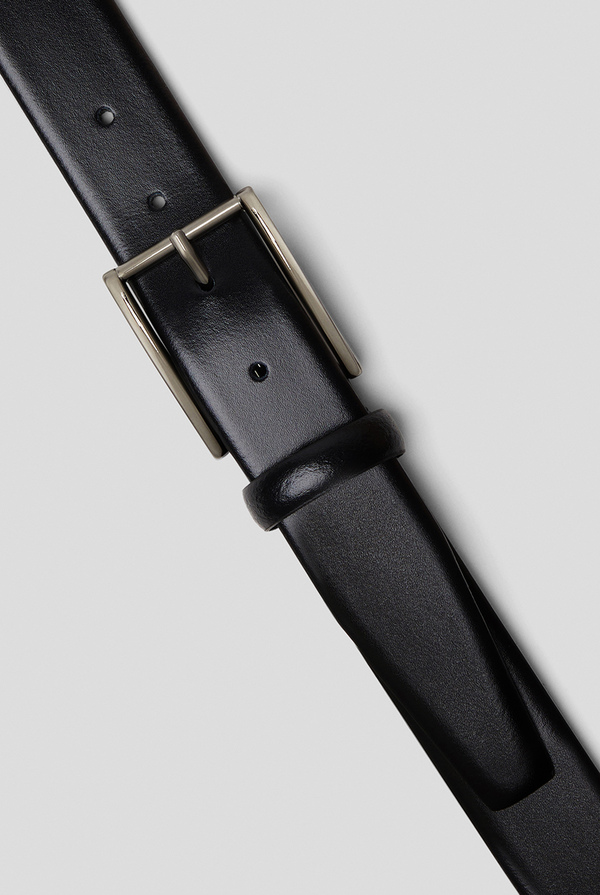 Leather belt from the line Cerimonia with ruthenium buckle - Pal Zileri shop online