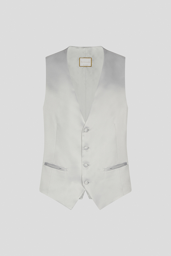 Satin waistcoat from the line Cerimonia with three-button fastening covered in fabric - Pal Zileri shop online