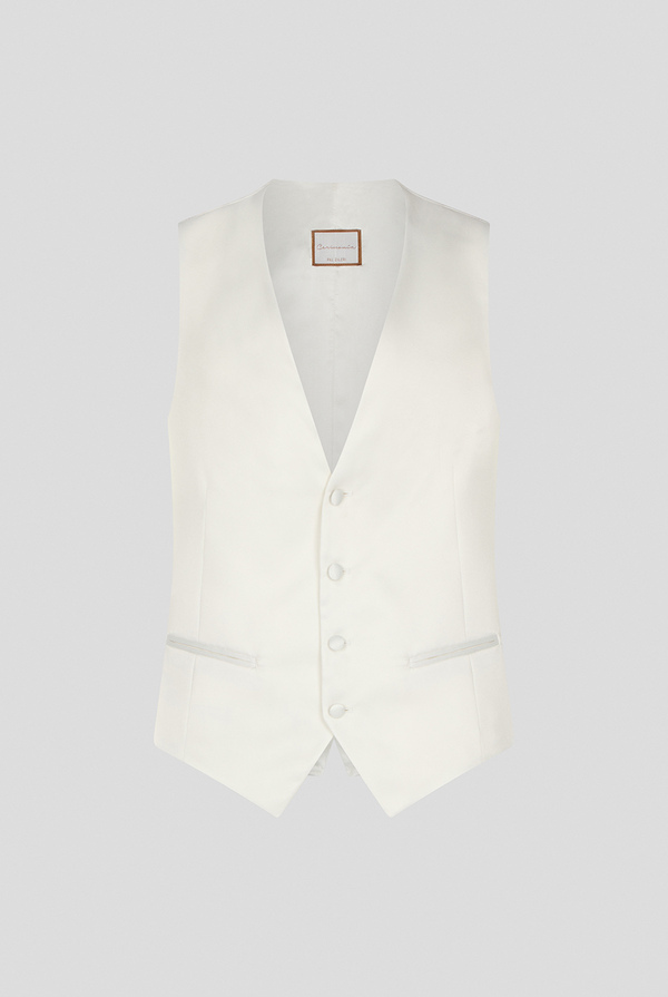 Satin waistcoat from the line Cerimonia with three-button fastening covered in fabric - Pal Zileri shop online