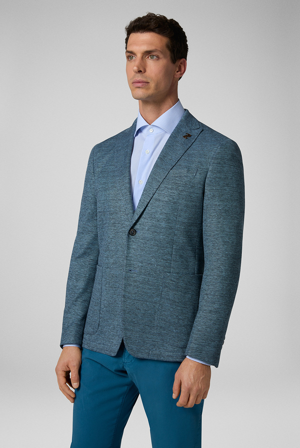 Blazer in maglia della linea Baron in cotone e lino - Pal Zileri shop online