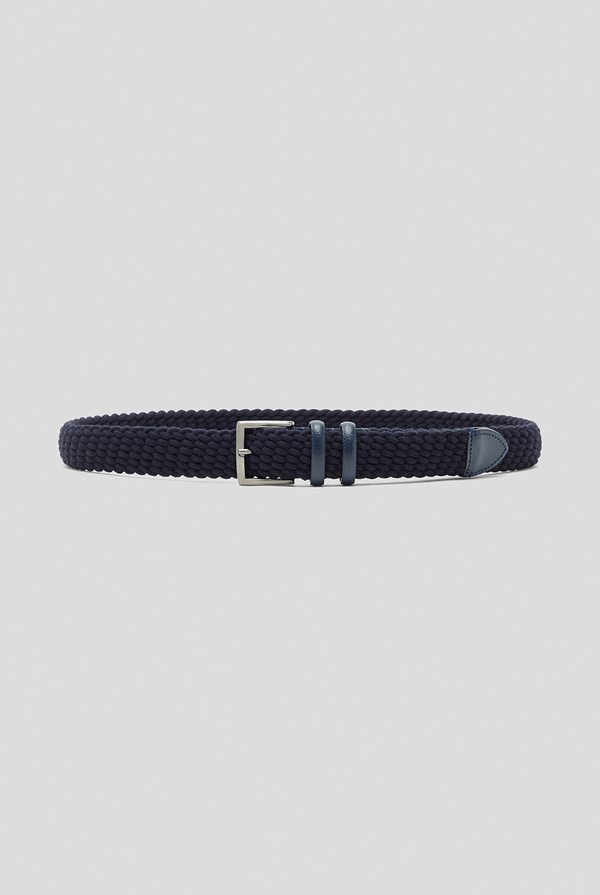 Elasticated braided belt in blue - Pal Zileri shop online