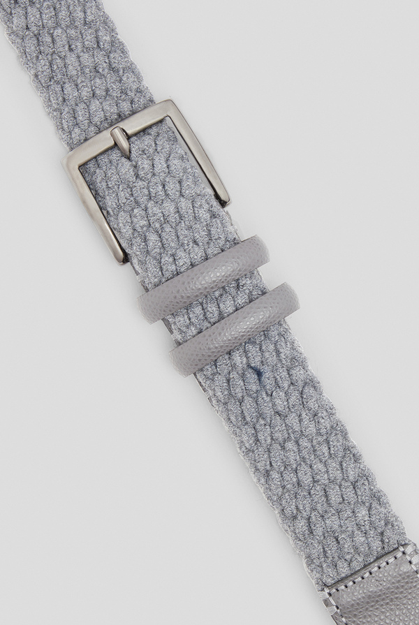 Elasticated braided belt in light grey - Pal Zileri shop online