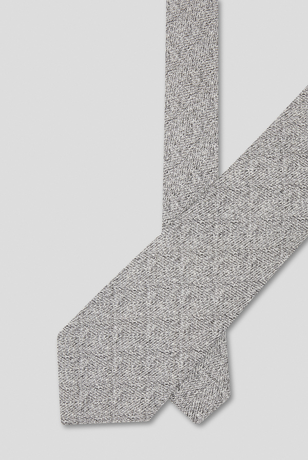 Cravatta jacquard grigio chiaro in lana e seta - Pal Zileri shop online