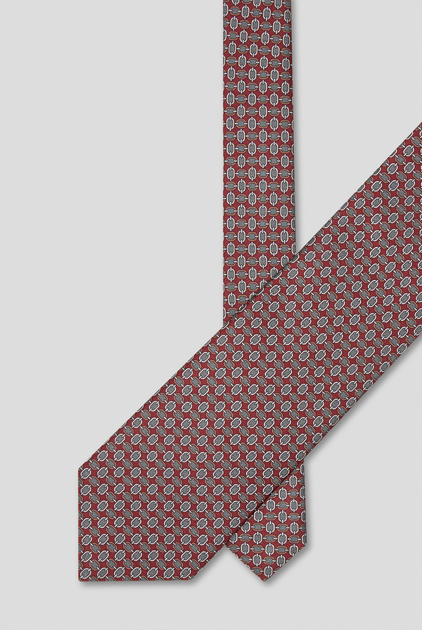 Cravatta in seta bordeaux con motivi geometrici - Pal Zileri shop online