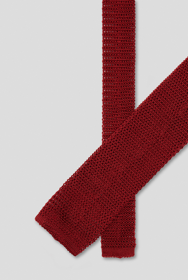 Knitted bordeaux  tie in silk - Pal Zileri shop online