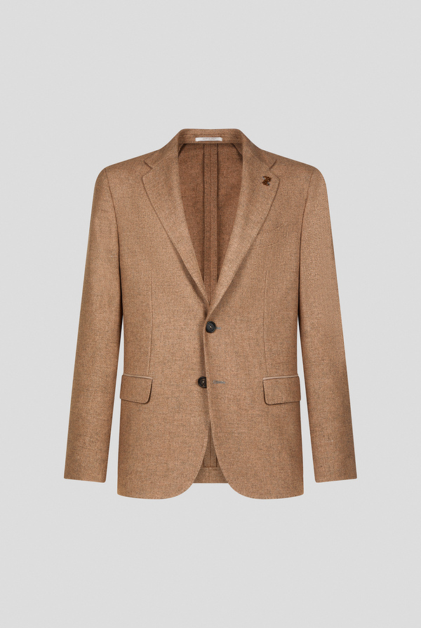 Camel brown Brera blazer in technical wool - Pal Zileri shop online