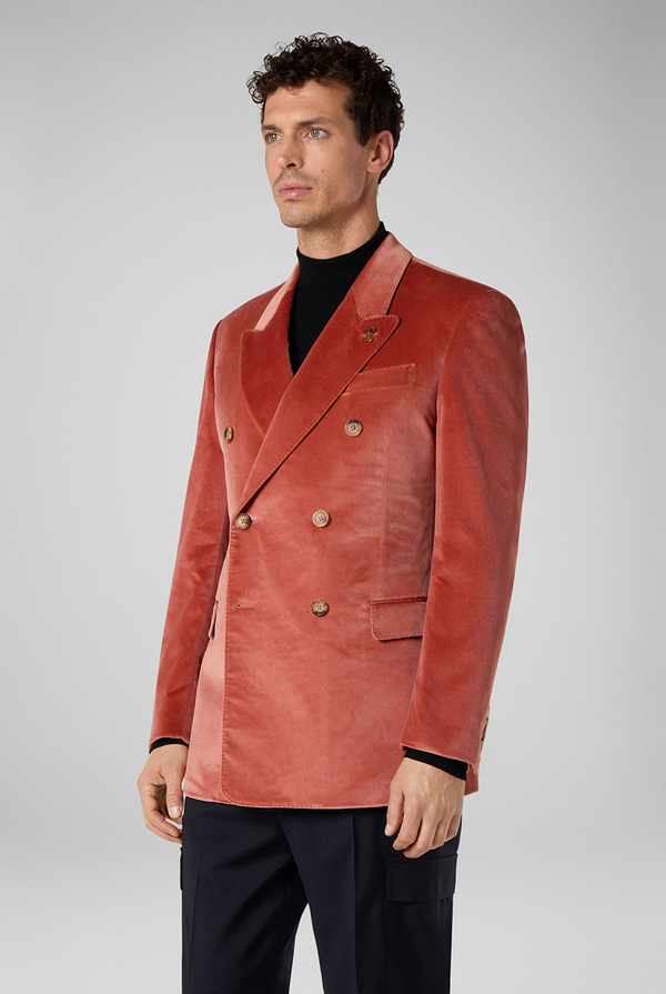 Double-brasted blazer in smooth velvet - Pal Zileri shop online