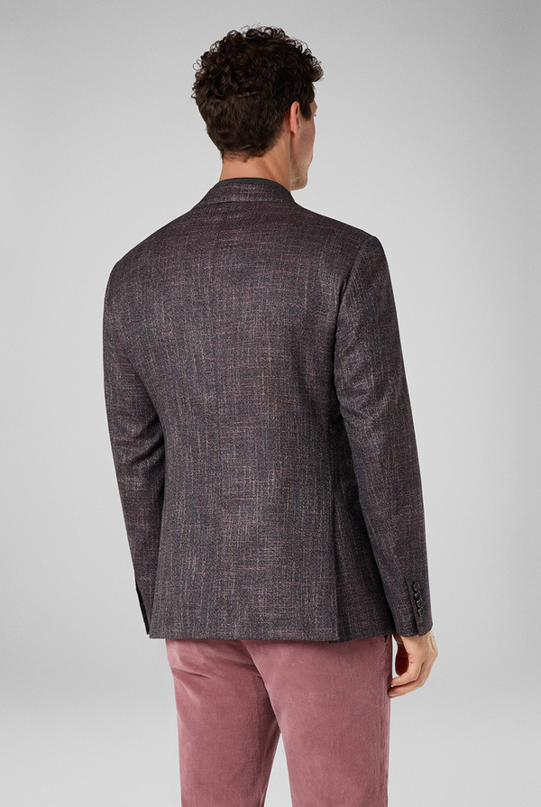 Tailored blazer in wool and viscose with Prince of Wales motif
