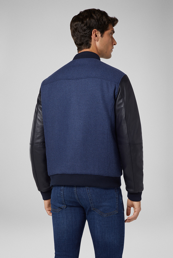 Varsity Jacket in wool and leather - Pal Zileri shop online