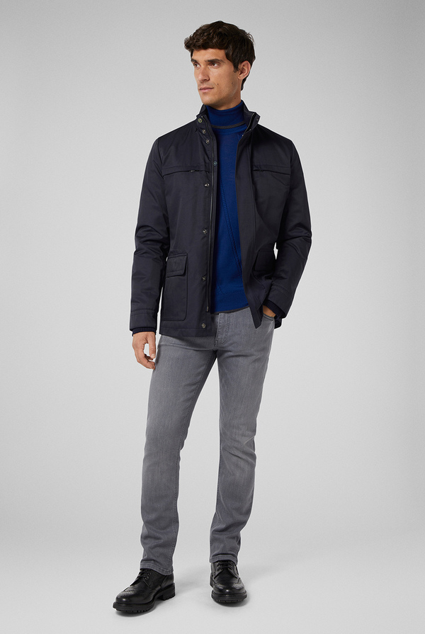 Oyster field Jacket with detachable lining in navy blue - Pal Zileri shop online