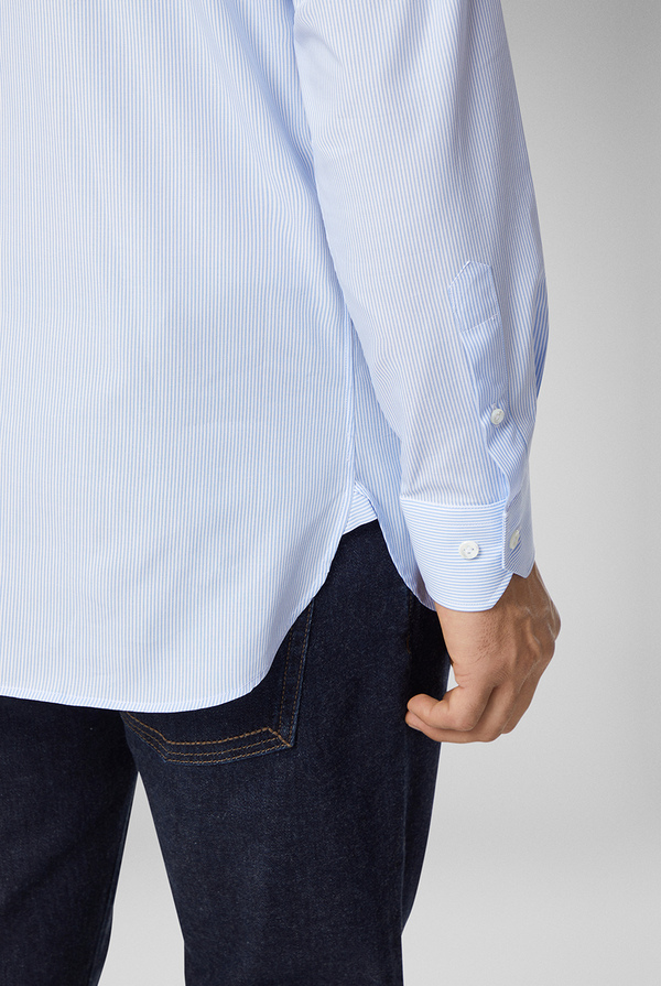 Sky blue wrinkle free shirt with standard collar - Pal Zileri shop online