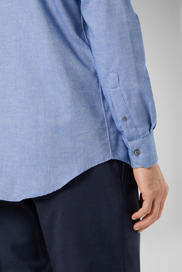 One-piece collar shirt in cotton and wool - Pal Zileri shop online