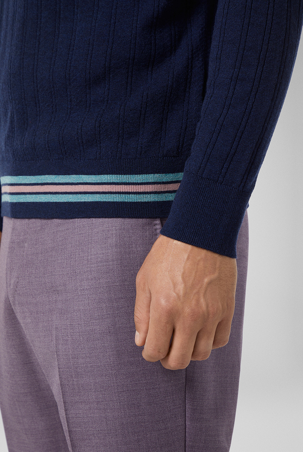 Polo in wool and cashmere with stripes details - Pal Zileri shop online