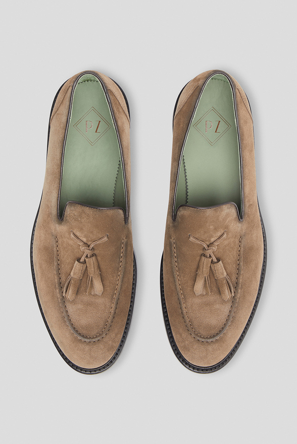 Suede loafers in beige  with tassels - Pal Zileri shop online