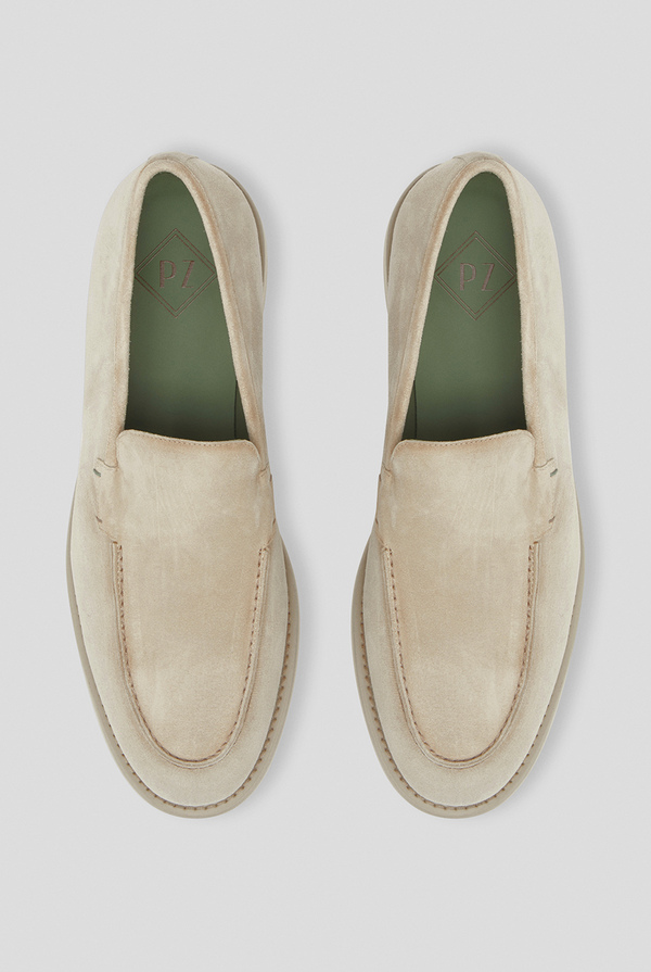 Effortless leather loafers in beige with rubber sole - Pal Zileri shop online