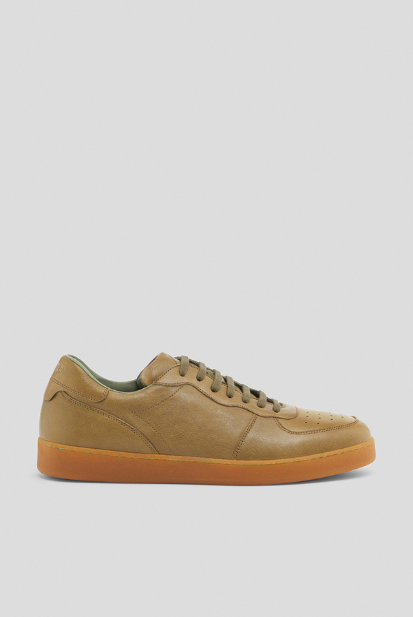 Trainers with laces in khaki green - Pal Zileri shop online