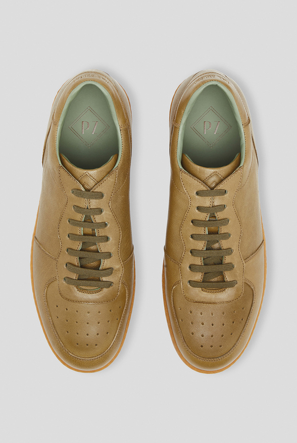 Trainers with laces in khaki green - Pal Zileri shop online