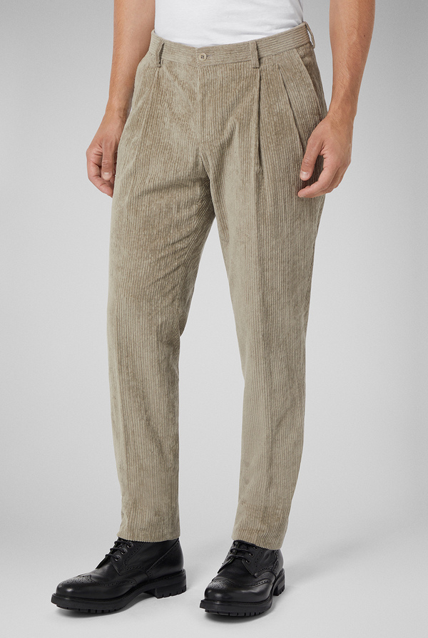 Double pleat classic trousers in cotton - Pal Zileri shop online