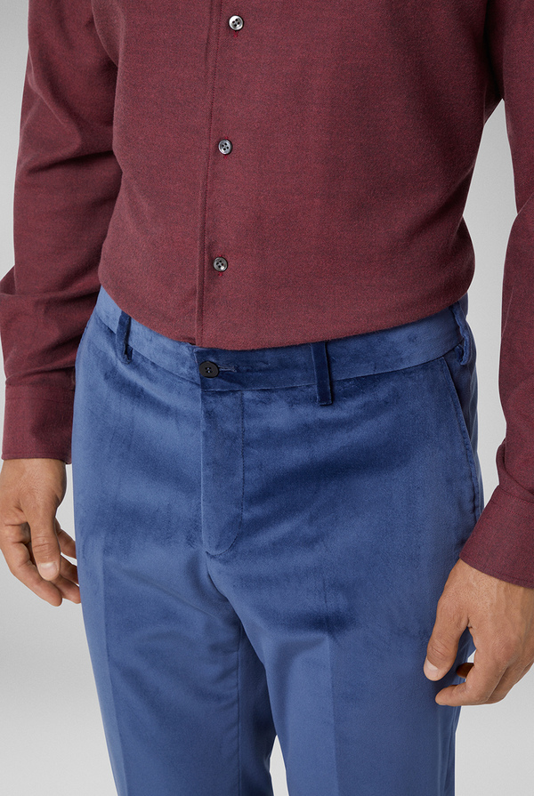 2-piece Duca suit in blu cotton velvet - Pal Zileri shop online
