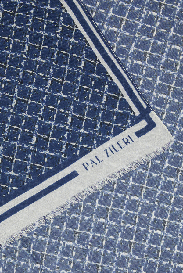 Scarf in modal and wool with geometrical pattern - Pal Zileri shop online