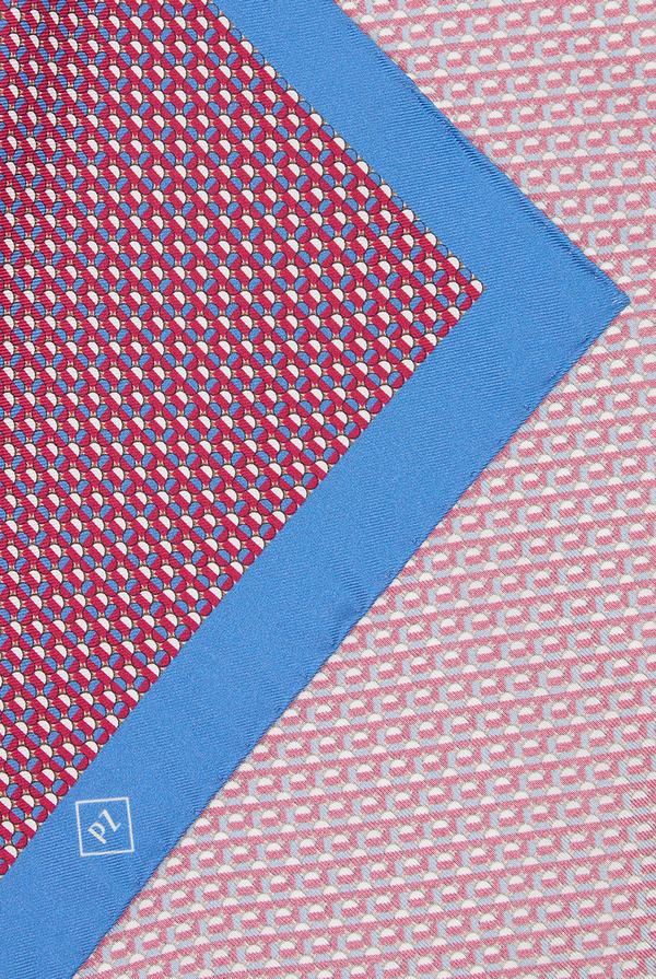 Silk pocket square with geometric motif - Pal Zileri shop online