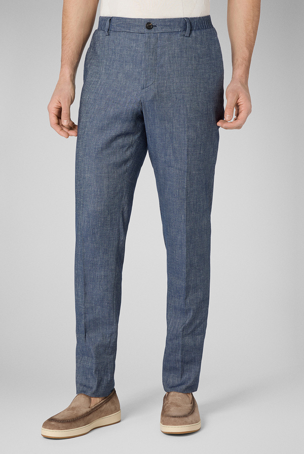 Trousers in linen and stretch cotton - Pal Zileri shop online