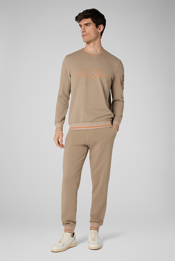 Cotton fleece jogger with elastic bottom - Pal Zileri shop online