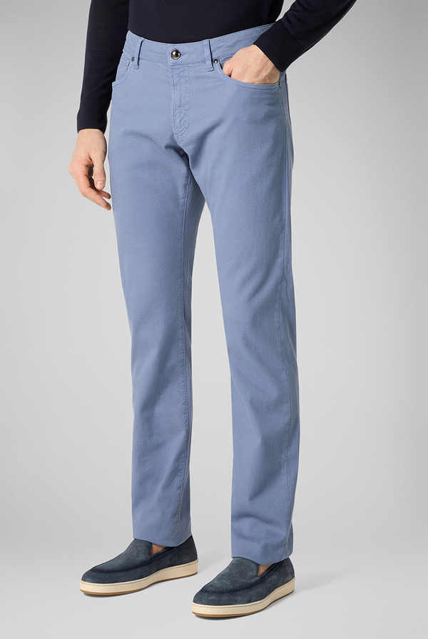 5 pocket trousers in stretch cotton garment dyed - Pal Zileri shop online