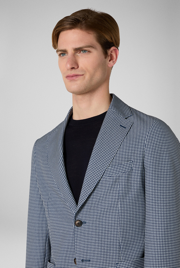 Effortless jacket in jersey with pied de poule motif - Pal Zileri shop online
