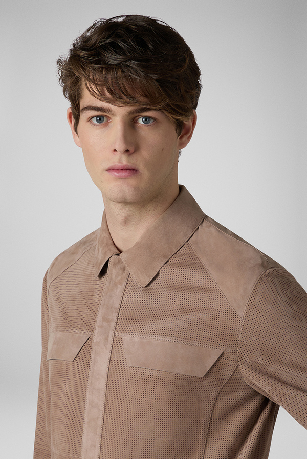 Overshirt in suede e nappa micro perforata - Pal Zileri shop online