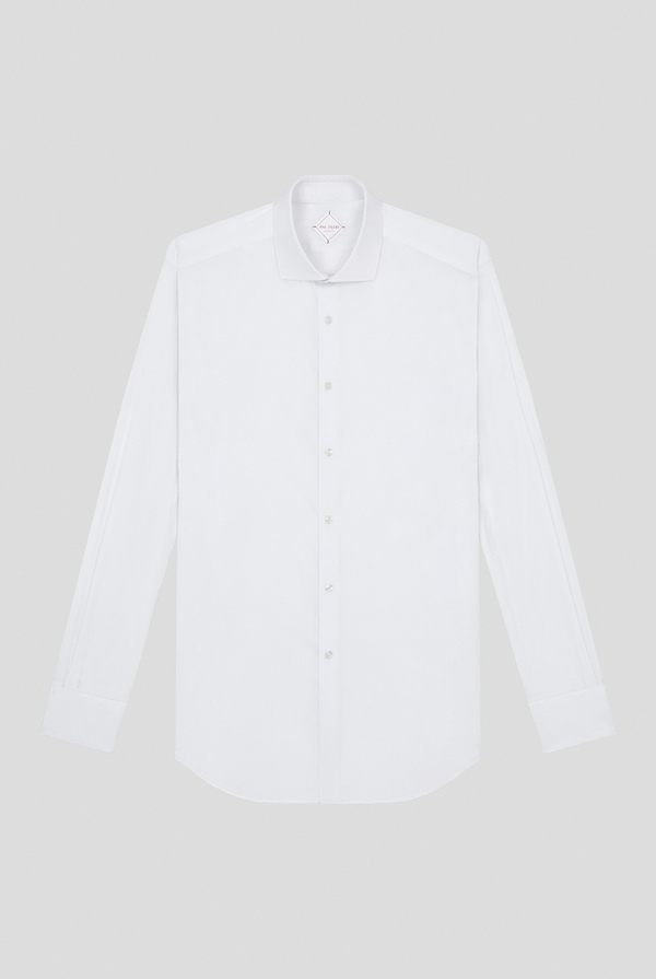 Active shirt with neck Torino in white - Pal Zileri shop online
