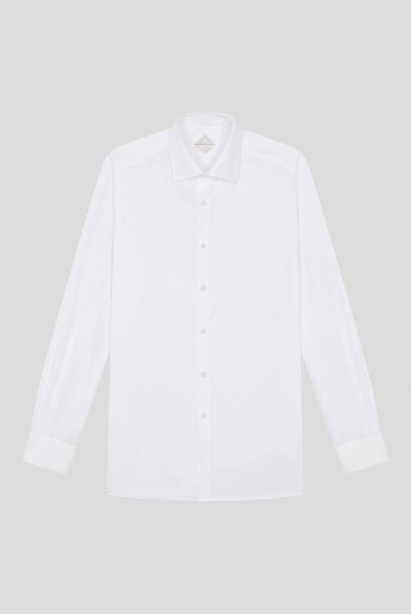 Shirt in cotton with micro structure in white - Pal Zileri shop online