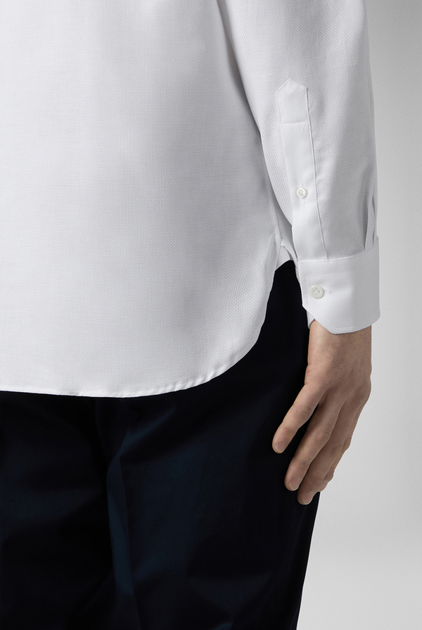 Shirt in cotton with micro structure in white - Pal Zileri shop online