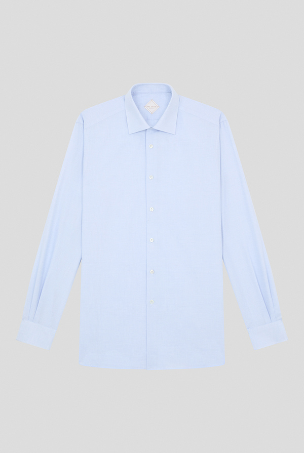 Shirt with micro structure in light blue - Pal Zileri shop online
