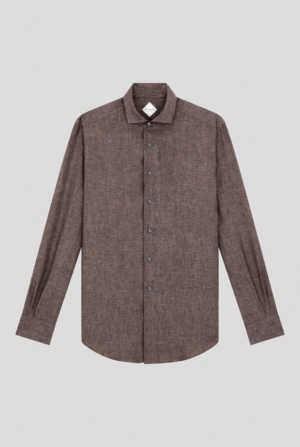 Linen shirt in brown - Pal Zileri shop online