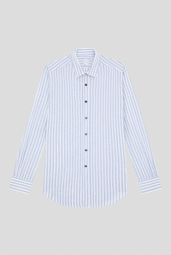 White and lightblue pinstripe shirt - Pal Zileri shop online